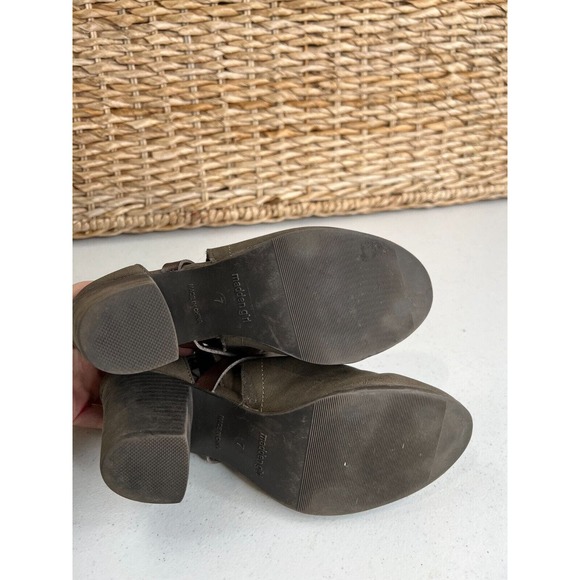 Madden Girl Women's‎ Open Side Strap Buckle Ankle Boots Gray/Brown Heel Size 7 - Picture 9 of 11